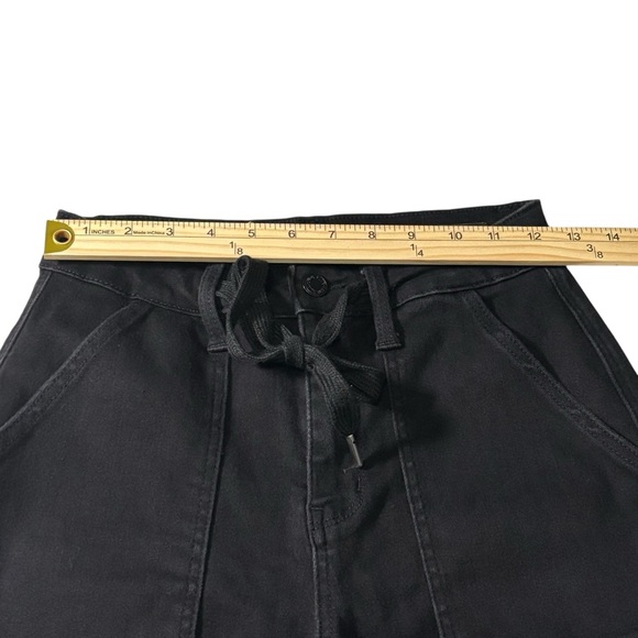 Judy Blue Black Denim Jogger Pants Size 26 High Waist Stretch Drawstring Casual - Picture 12 of 16